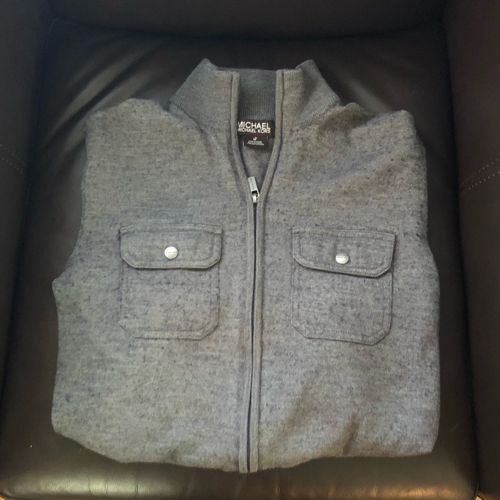 Michael Kors Gray Sweater Jacket